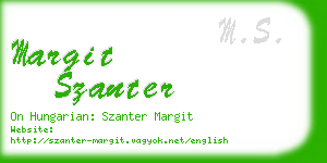 margit szanter business card